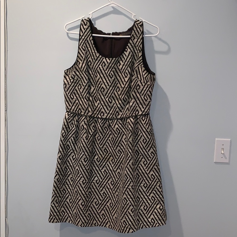 Nordstrom black geometric design work dress